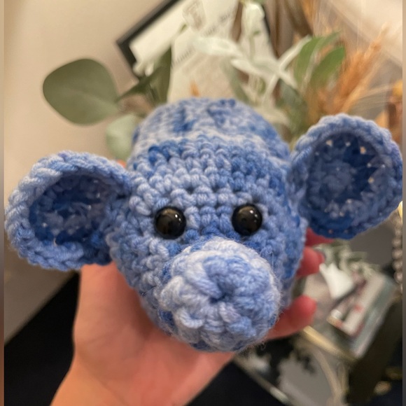 Handmade Ombré Crochet Elephant Plushie Gift/ House Decoration - Picture 3 of 12